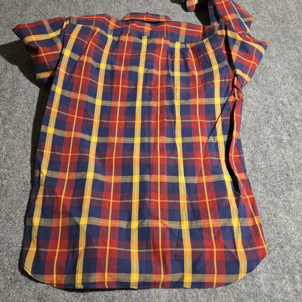 J Crew Shirt Mens Small Red Plaid Button Down Collar Long Sleeve 100% Cotton